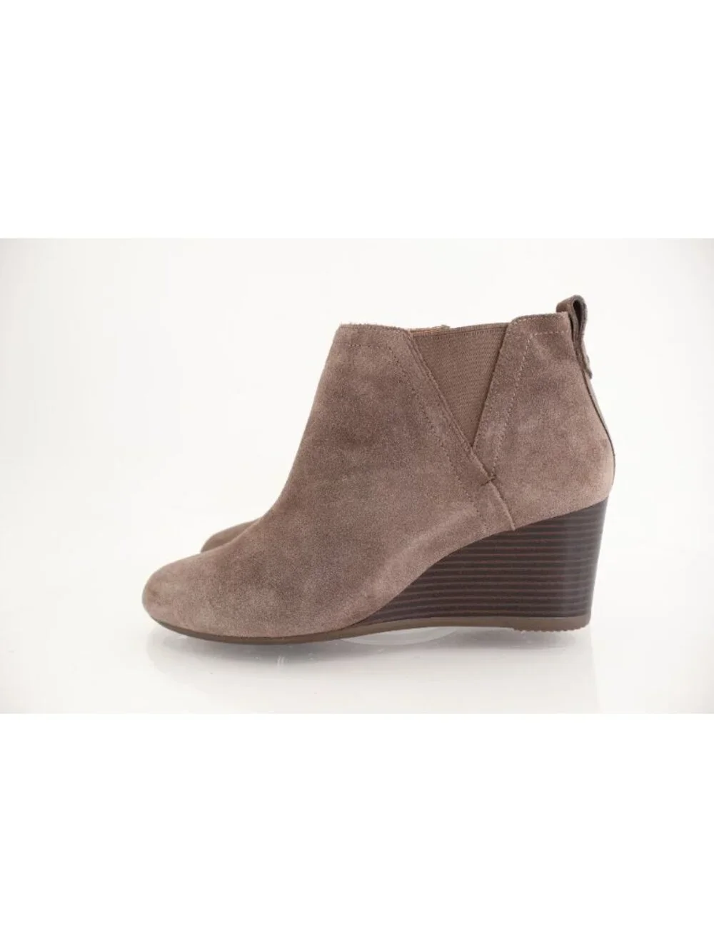 Vionic Women's Paloma Boot Size 10 Wedge Bootie Tan Suede Comfy Side Zip